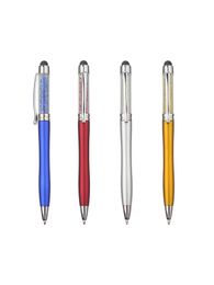 Stylos à stylos 50pcs Color Crystal Stylus Ball Pen tactile écran de ballpoint de balle personnalisé Pen Gift Promotional Gift Giveaway