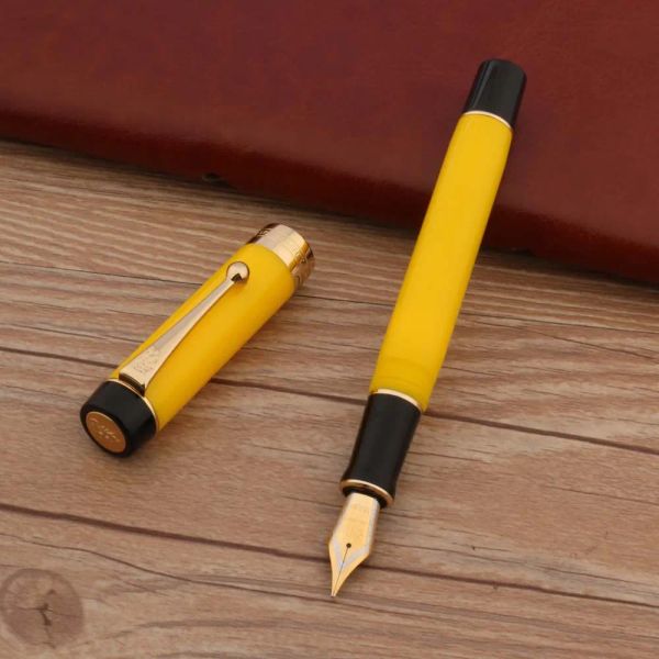 Stylos luxury 100 acrylique plume stylo jaune spin golden spin elegante signature fude flexion calligraphie bureau