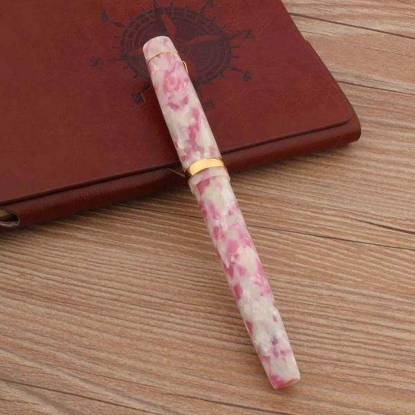 Pens Luxury Brand 1200 Fountain Strain Pen Golden Spin Couleur Sakura Pink Business Office School fournit des stylos à encre