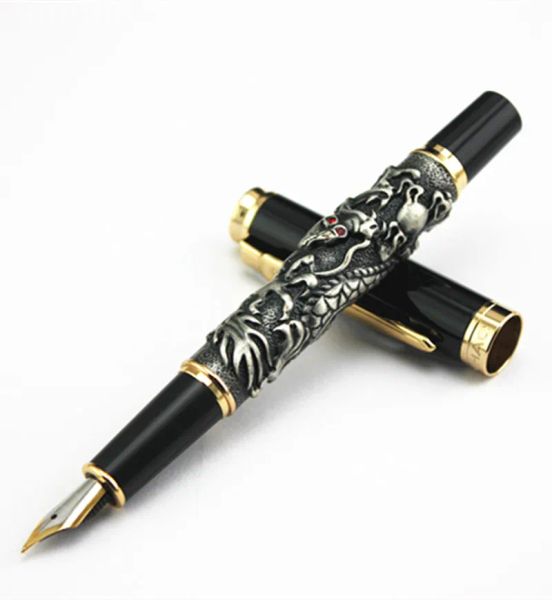 Stylo de luxe de luxe stylo Jinhao Dragon Fountain Pen 0,5 mm en métal stylos
