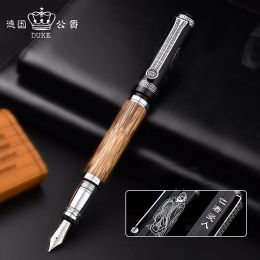 Stylos de luxe de haute qualité Duke 551 confucius Business Fountain Pen Relief Elegante Men Pen Copper Stationery Office Supplies Ink Styd