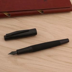 Stylos luxe de haute qualité hongdian 6013 Black Metal Fountain Pen Ink Pen titanium Black Fine Nib Excellent Business Office School
