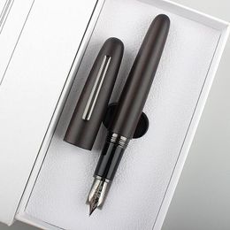 Pennen Luxe Jinhao 9056 Wood Fountain Pen Zwart ebbenhouten Gun Fijn 0,5 mm/ gebogen NIB 1,0 mm Stationery Office Office Leveringen inktpennen