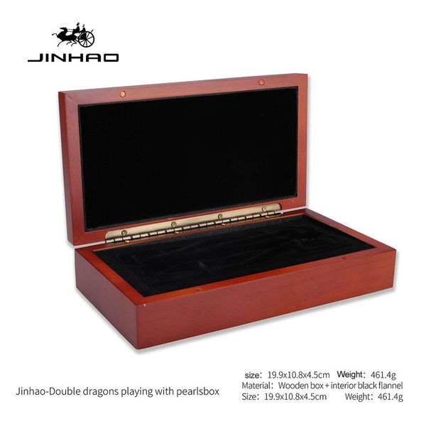 Stylos luxe Jinhao Fountain stylo en cuir en cuir en bois rouge BAMBOO Boîtes-cadeaux d'anniversaire Ballpoint Ballpoint Présent