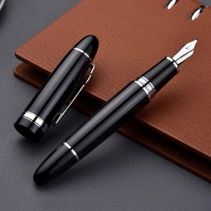 Stylos de luxe Metal Hero 1060 Fountain Pen Spin Black Calligraphy Bend Nib Stationery School fournit des stylos à encre