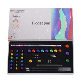 Ensemble de stylo magnétique à stylos avec crayon Creative Disompression Fidget Pen Multifinection Multifictional Magnet Gel stylo pour Gifts Stationery