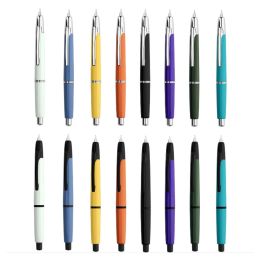 Stylos Majohn A2 Press Fountain Pen rétractable EF Nib 0,4 mm Résine à encre Convertisseur pour écrire des stylos de Noël Clip noir cadeau bleu