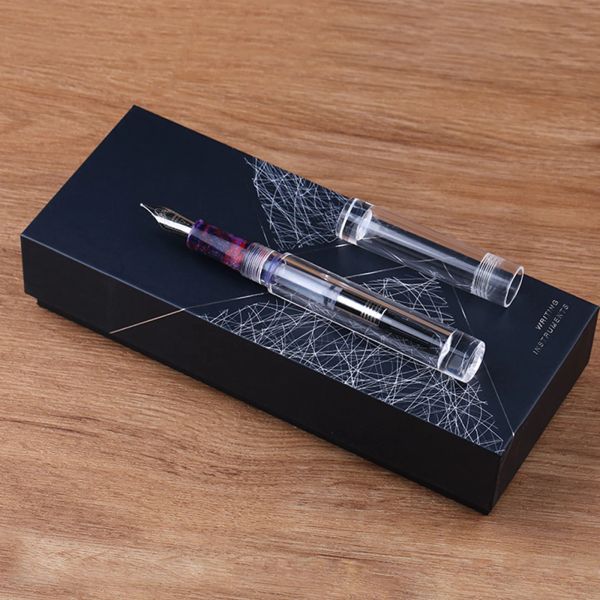 Bolígrafos Majohn C1 Transparent Eyedropper Fountain Pen Ef F M Nibs Ink Pen para la oficina de negocios de la escuela de negocios.