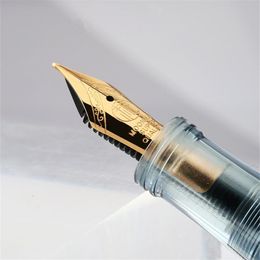 Stylos Majohn C3 Largecapacité transparente Fountain Fountain Pen Eyedropper remplissage stylo avec convertisseur EF / F Iraurita Nib Ink Pen Gift Sett