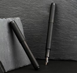 Pennen majohn hunyuan metalen zwarte messing fontein pen ef 0,38 mm /f 0,5 mm /gebogen 0,65 mm penbeen inkt schrijfpen cadeau set kantoorschoolbenodigdheden