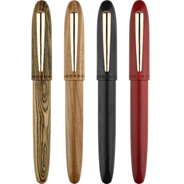 Pens Majohn M6 Fountain Wood Fountain Pen à la main à la main naturel Iridium stylo fin 0,5 mm pour écrire des bureaux scolaires