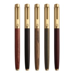 Stylos stylo plume de fontaine en bois avec convertisseur EF / F / petite plume courbée à la main