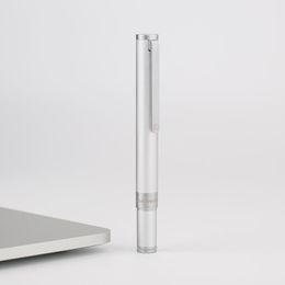 Bolígrafos Majohn N1 Mini Fuente de Plata Pen Aleación de aluminio Acero extra fino/ fino 0.38/ 0.5 mm PEM de tinta corta para negocios de la oficina