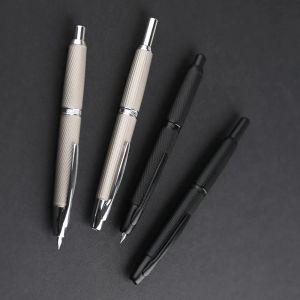 Stylos Majohn New A1 Press Metal Fountain Pen Fish Scale Fish Screate Rettractable EF Filt avec Clip Converter Ink Writing Gift stylo