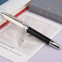 Stylos Majohn P135 Résine Fountain Pen Antique Metal Pearl Hat Beau Perle Top Ef Nib Ink Pen Tip Bent Small Gift Set Office Supplie