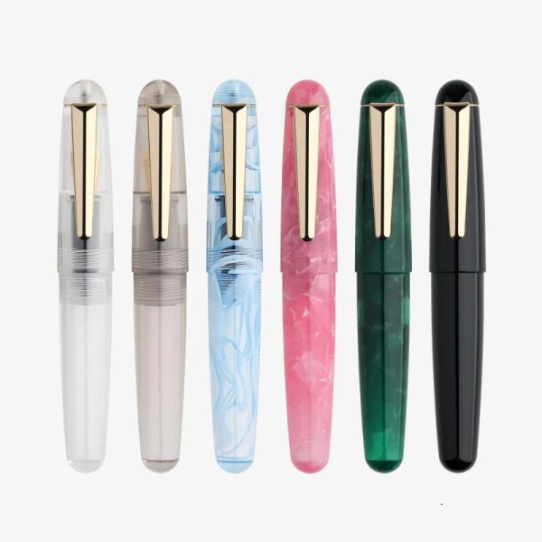 Pens Majohn Q2 Mini Pocketsize Scrylic Fountain Fountain Pen EF / F / Bent Nib Portable Office School Writing Gift Pen Set: