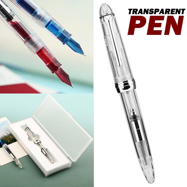 Stylos Majohn S6 Fountain Pen EF F Nib Wrting Pen avec stylo Box Office Business Writing Resin Gift Ink Styd