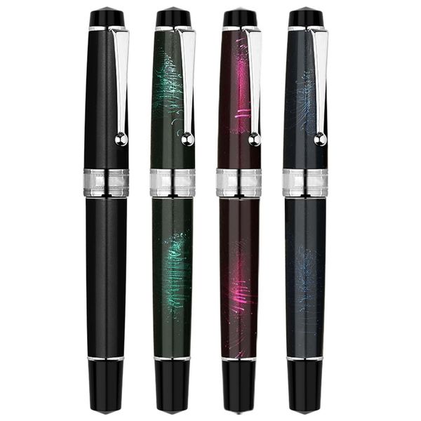 Stylos Majohn T5 Fountain Pen Metal Paint Piston Fountain Fountain Stra Bright Nib Extra Fine Calligraphie Pratique des étudiants