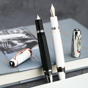 Pens Majohn x1 Résine Fountain rétractable stylo stylo Inidium ef Nib White / Black Short Writing Gift Office Business School Pen