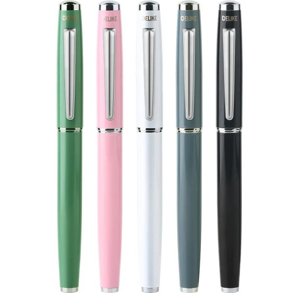 Pens Majohn Xinshi Metal Fountain Pen Silver Clip Extra Fine 0,38 mm Office School Supplies Writing Smootor Portable Ink Pen Stationery