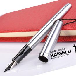 Stylos MMS Kaigelu 356 Fountain Classic Iridium Pen Silver Clip Medium Nib Writing Fashion Business Gift for Student Promotion