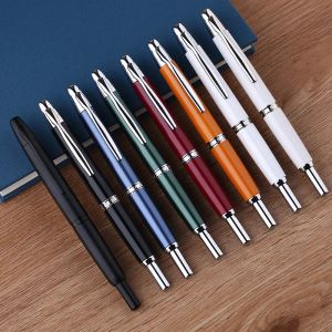 Pens Mohn A1 Press Fountain stylo rétractable Ultra Fine Fin 0,4 mm Metal Matte Black Styl with Clip Version Office School Supplies