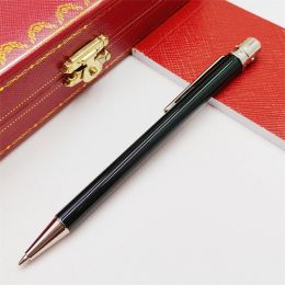 Stylos maman Santos de Ct Ballpoint Pens Lacquer Barrel Golden Trim mince Luxury Classic Office Stationery Writing Smooth