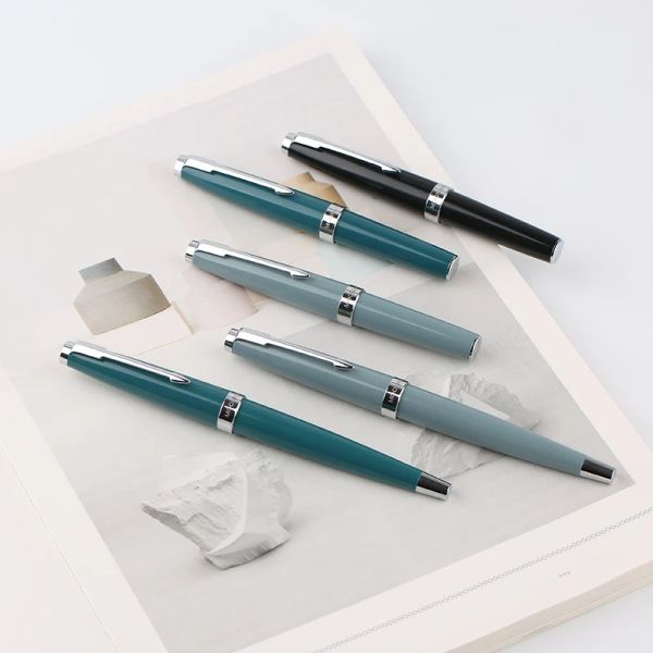 Pens Moonman 80S / Mini Halfcut Tip Fountain Fountain Pen, Pocket Hand Account Ink Pen Iridium Fine Nib pour l'étudiant adulte avec boîte cadeau