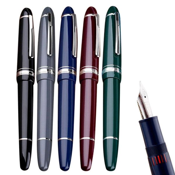 Penns Moonman / Mohn P136 Résine Fountain Pen 20 Ink Windows Ef / F / M / Flat Nib Wriming Office Gift Pen
