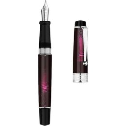 Pens Moonman T5 / Majohn Piston Fountain Pen Fireworks Metal Iridium EF / F / M 0,38 / 0,5 / 0,7 mm Largecapacité Écriture Office Gift Ink Pen