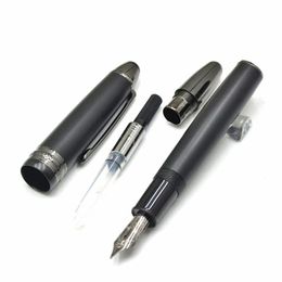 Pens MSS MSK149 Matte Black Resin Fountain Fountain Rollerball Pen avec numéro de série Classic Writing Smooth Luxury Stationery Box