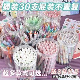 Pennen Nieuw 30 stks/vat Press Pencil Neutral Pen Japans schattig 0,5 Zwart HighValue Student School Supplies Groothandel