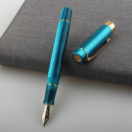 Bolígrafos Nuevo Jinhao 100 centenario resina Peacock Fountain Pen Pen Nib Fine Golden Clip Oficina de Regalo Ben.