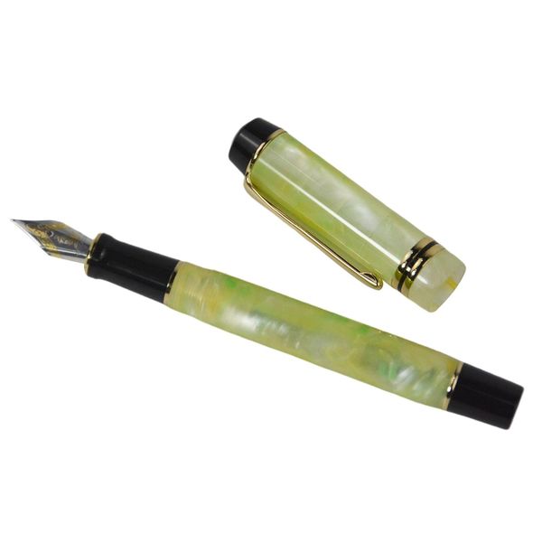 Stylos New Kaigelu 316 celluloïd jaune vert fontaine stylo iridium ef / f / m nib beau stylo