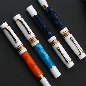 Stylos New Majohn M400 résine Fountain Pen EF / F Nib Gold Clip Fantastic Pen for Office School fournit Smooth Writing Business Gift