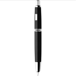 Pennen Nieuwe piano Black Mohn A1 Druk op Fontein Pen Reticable Extra fijne NIB 0,4 mm metalen inktpen met converter voor schrijven