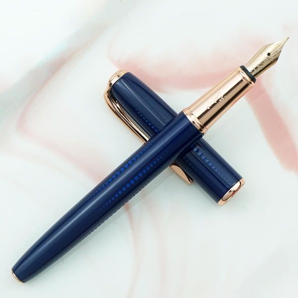 Stylos NOUVEAU PICASSO 916 BLUE METAL FOUNTAIN PEN IRIDIUM MIDE MIDE WIT