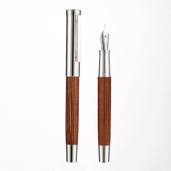 Bolígrafos new Smooth Hongdian 1866 Madera 35# Fuente de pluma Pen escribiendo tinta Pen larga cuchillo de cuchillo escolar suministros de obsequios de regalo