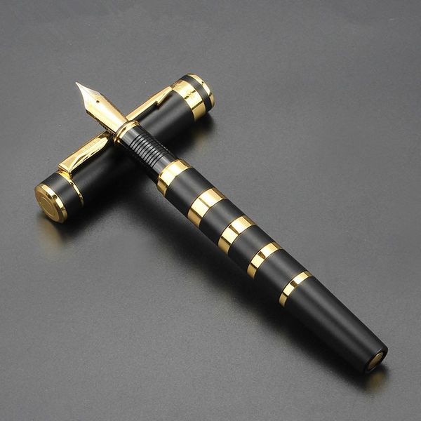 Stylos à stylo de ferraine de stylo de style Hero Luxury Matte Black 6 Golden Ring Pen Advanced Pen Office Supplies