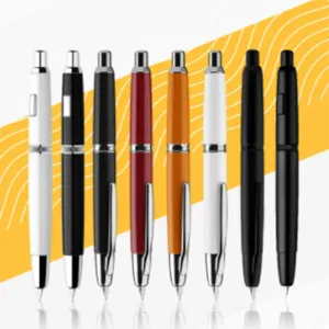 Bolígrafos New Style Press Pen retráctil Pen extra Fina Fuente de bolígrafos de tinta de metal de 0.4 mm con convertidor para escribir bolígrafos Regalo de Navidad