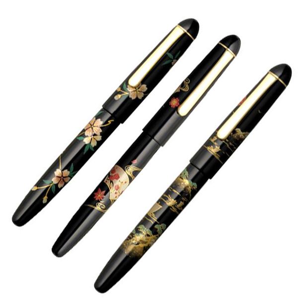 Stylos à plumes platine à stylo platine Makie Sakura Art traditionnel japonais # 3776 14K Gold Nib Ink Pen Stationery PNB30000B