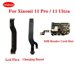 Pennen Originele USB -oplaadpoort Dock Sim Card Slot Board Connector Maineboard LCD Display Flex Cable voor Xiaomi 11 Pro 11 Ultra