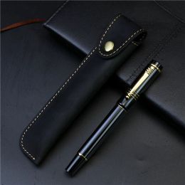 Pennen gepersonaliseerde aangepaste fontein pen voortreffelijk lederen pen hoesje verjaardag cadeau hoogtepen luxe iridium pen zonder inkt zonder inkt