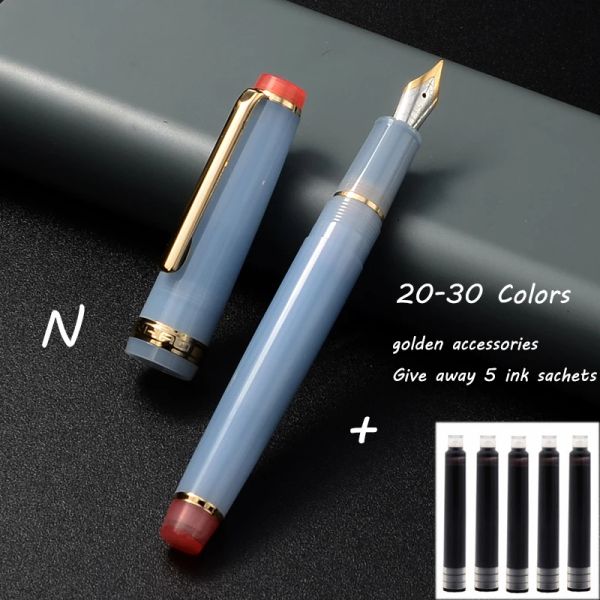 Stylos personnalisés de texte personnalisé Jinhao 82 Fountain Pen f Nib Writing Smooth with Ink Spinner Gold / Sier Accessoires 20 Couleurs