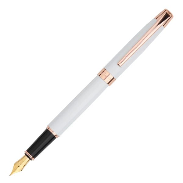 Pens Picasso Vintage Classic White Fountain Pen 920 Metal Ink Pen Writing Gift Pen Iridium Fine Nib 0,5 mm pour Business Office