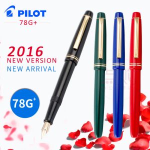 Stylos pilotes 78g 78g + 22k Golden Original Iridium Fountain Pen étudiants Pratique Calligraphie EF F M NIB INK CARTRIDGE CON50