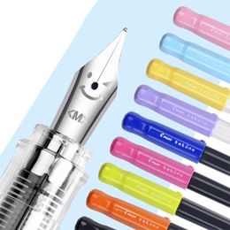 Pennen Piloot Kakuno Smile Face Fountain Pen FKA1SR Vervangbare inktzak schrijven Smooth Stationery School Supplies Office Geschenkdoos