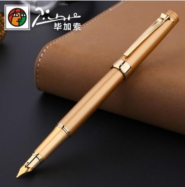 Plumas Pimio Picasso Pluma estilográfica Picasso Ps 917 Gold Clip Sier Student Teacher Business Estilo romano Caja de regalo Embalaje Envío gratis