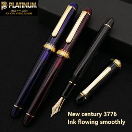 Pensos de platino Fountain Pen #3776 Century 14K Gold Nib Ink Pen Smorteery Office para bolígrafos escolares para escribir PNB13000