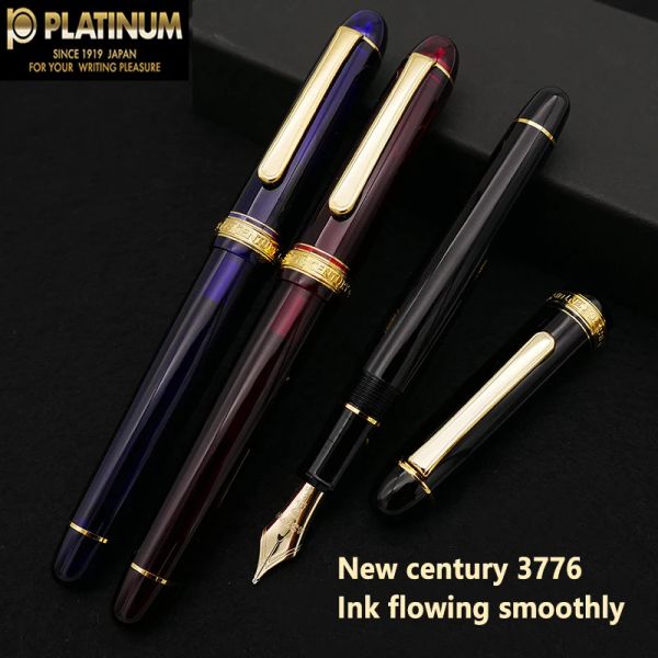 Stylos platine Fountain Original Fountain # 3776 Century 14K Gold Nib Ink Pen Stationery Office for School Penns for Write PNB13000